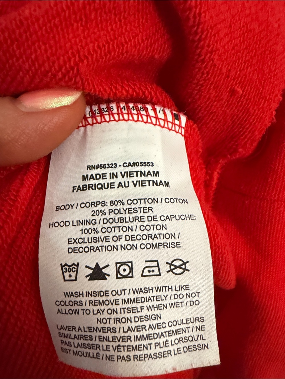 Nike Red Cropped Hoodie with White Swoosh - Picture 11 of 11